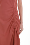 Angela Asymmetrical Gathered Drawstring Dress