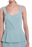 Jessica Center Slit Peplum Dress in Sky Blue