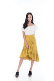 Sierra Off Shoulder Ruffle Top in Cream