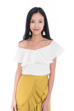 Sierra Off Shoulder Ruffle Top in Cream