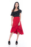 Sierra Off Shoulder Ruffle Top in Black