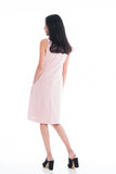 Dalia Pleated Layer Shift Dress in Powder Pink