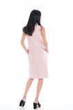 Dalia Pleated Layer Shift Dress in Powder Pink