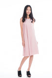 Dalia Pleated Layer Shift Dress in Powder Pink