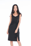 Maia Knot Tie Midi in Black