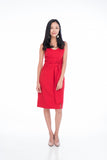 Maia Knot Tie Midi in Red