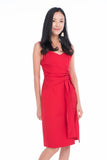 Maia Knot Tie Midi in Red