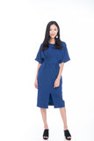 Laini Tie Cross Multiway Wiggle Dress in Blue
