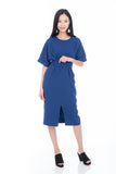 Laini Tie Cross Multiway Wiggle Dress in Blue