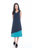 Erin Reversible Midi Dress in Navy