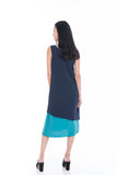 Erin Reversible Midi Dress in Navy