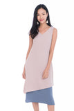 Erin Reversible Midi Dress in Powder Pink