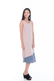 Erin Reversible Midi Dress in Powder Pink