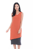 Erin Reversible Midi Dress in Orange