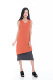 Erin Reversible Midi Dress in Orange