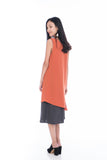 Erin Reversible Midi Dress in Orange