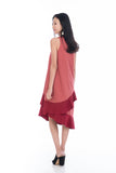 Leia Assymetrical Colour Block Ruffle Dress