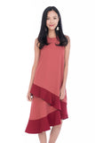 Leia Assymetrical Colour Block Ruffle Dress