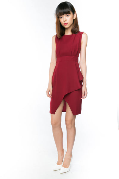 Natasha Centre Slit Peplum Dress