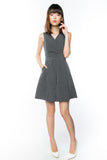 V Wrap Box Pleat Skater