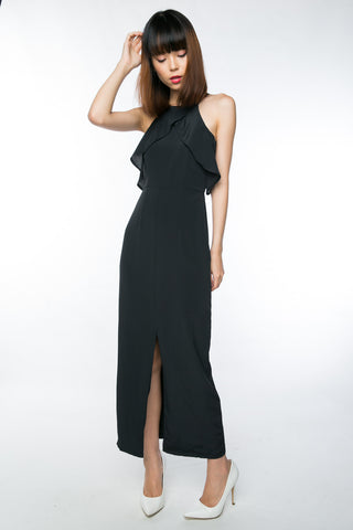 Fiona Cold Shoulder Maxi in Black