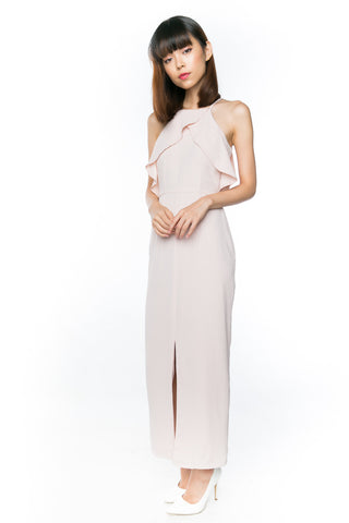 Fiona Cold Shoulder Maxi in Blush