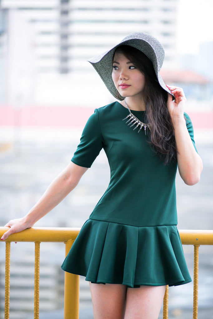 Angie Ruffles Romper in Emerald Green Mint Ooak Angie Ruffles Romper in Emerald Green Mint Ooak