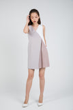 Sara Pleated Colour Block Shift in Nude