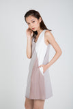 Sara Pleated Colour Block Shift in Nude