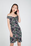 Weiner Off Shoulder Slit Shealth in Print