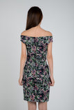 Weiner Off Shoulder Slit Shealth in Print