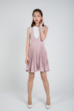 Lilia Pleated Pinafore In Dusty Pink