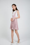 Lilia Pleated Pinafore In Dusty Pink