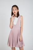 Lilia Pleated Pinafore In Dusty Pink