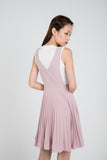 Lilia Pleated Pinafore In Dusty Pink