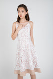 Cher Organza Lace Satin Skater in White