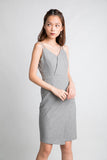 Sweet-heart Double Straps Midi in Heather Grey
