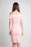 Ava Off Shoulder Prints Dress In Pink