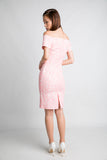 Ava Off Shoulder Prints Dress In Pink