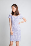 Ava Off Shoulder Prints Dress In Lilac