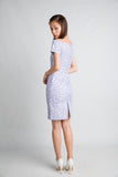 Ava Off Shoulder Prints Dress In Lilac