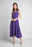Ariel Tiered Hem Maxi In Royal Purple