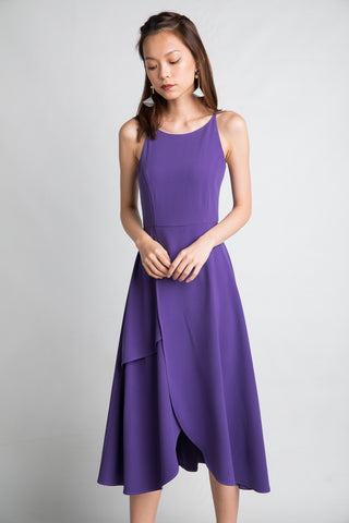 Ariel Tiered Hem Maxi In Royal Purple