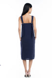 Faye Tie Back Dress in Navy