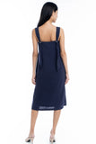 Faye Tie Back Dress in Navy