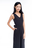 Sandra V Neck Sash Jumper In Black