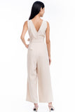 Sandra V Neck Sash Jumper In Biege