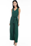 Sandra V Neck Sash Jumper In Green