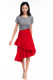 Ruffle Cascade skirt in Red