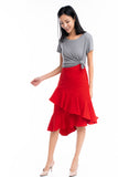 Ruffle Cascade skirt in Red
